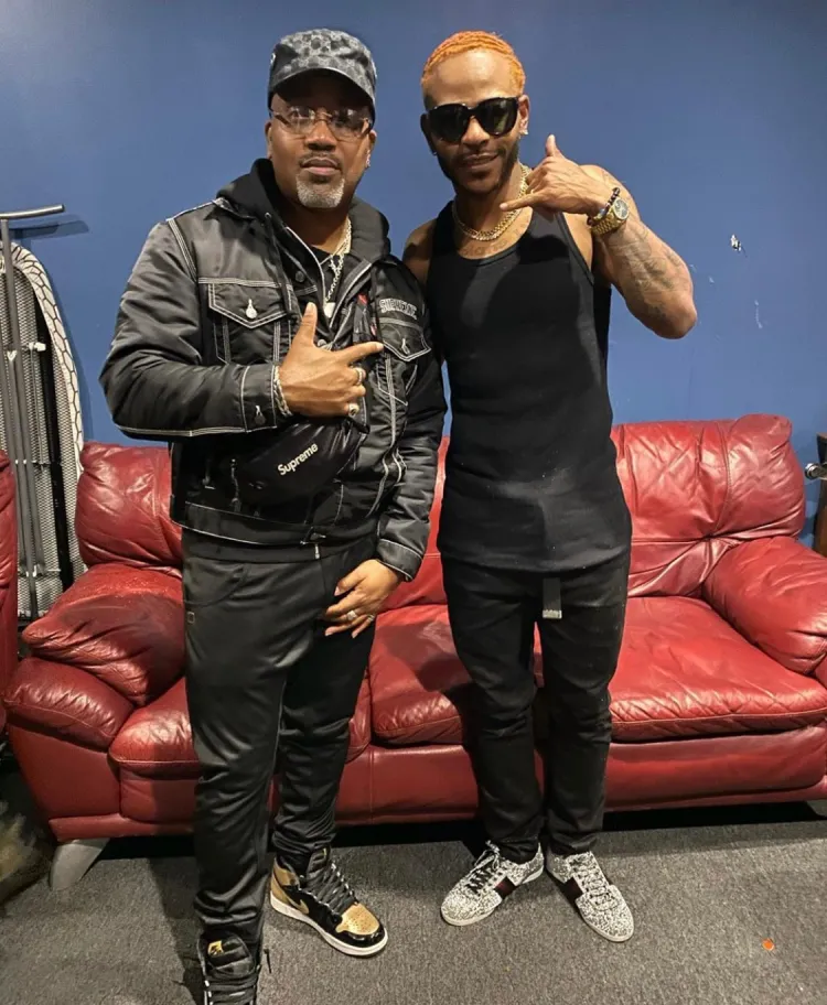 troy taylor with eric bellinger in studio